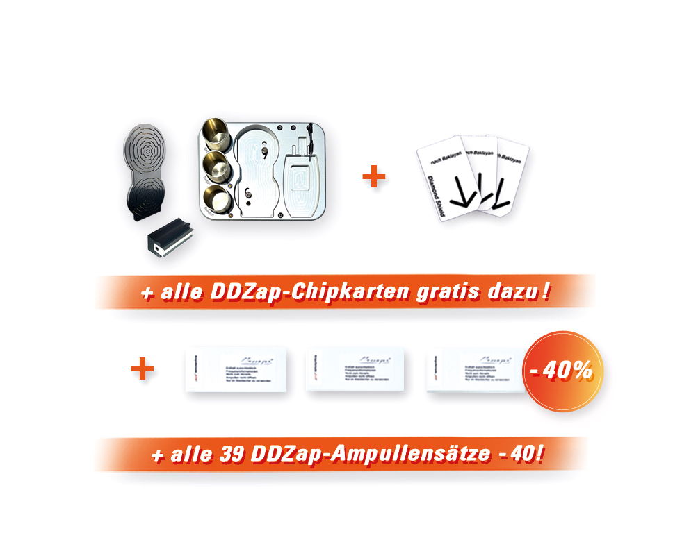 DDZap Bundle - Deep Discharge Zap (OHNE Zapper) + Fraktalverstärker + Abgreifer Set + Ampullensets + Chipcards
